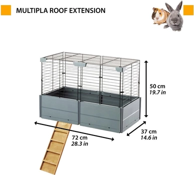 Клітка для кроликів Ferplast 50 x 72 x 37 см Сіра (57043800)