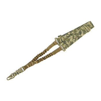 M-Tac ремінь збройовий одноточковий еластичний ММ14, ремінь зброї піксель, одноточка, одноточковий ремінь