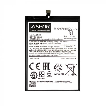 Аккумулятор Aspor BN54 для Xiaomi Redmi Note 9