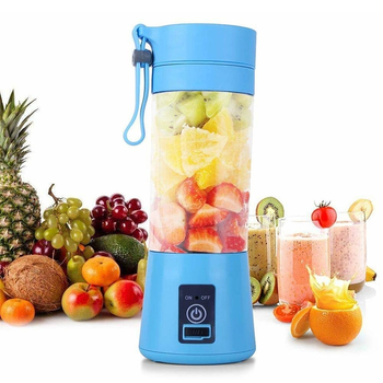 Портативний фітнес блендер шейкер Juice Cup Fruits із подвійним лезом | Переносний USB міксер для приготування смузі та коктейлів Синій