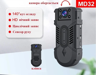 Мини-камера MD32 поворотный объектив датчик движения 1200 мАч угол обзора 140 град
