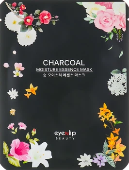 Тканинна зволожуюча маска для обличчя з деревним вугіллям - Eyenlip Charcoal Moisture Essence Mask 25ml.