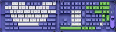 Набор кейкапов Akko Periwinkle Very Peri Fullset Keycaps 158 шт White/Green/Purple (6925758618595)
