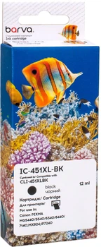 Картридж Barva совместимый с Canon CLI-451BK XL (6472B001) 12 мл Black (IC-451XL-BK)