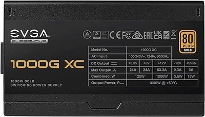 Блок питания EVGA Supernova 1000G XC, 80 Plus Gold, PCIe 5.0, ATX 3.0 1000 Вт