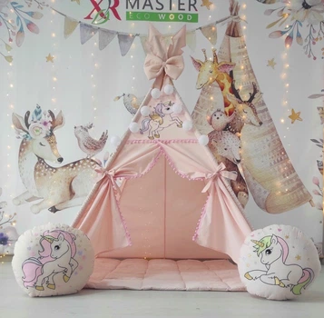 Палатка Вигвам для детей XRMASTER Веселые единороги на пудре