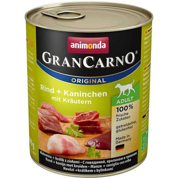 Влажный корм для собак Animonda GranCarno Adult Beef+Rabbit with Herbs 800г, с говядиной, кроликом и травами