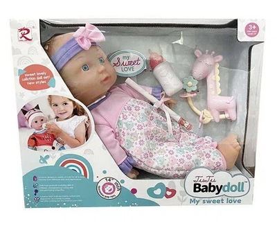 Пупс функциональный с аксессуарами Babydoll Розовый