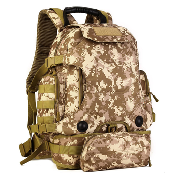 Рюкзак тактичний похідний 40л бренд Protector Plus S427 +слінг підсумок Піксель коричневий