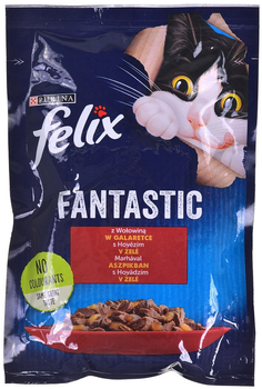 Вологий корм для котів Purina Felix Яловичина в желе - пакетик 100 г (7613039786253)