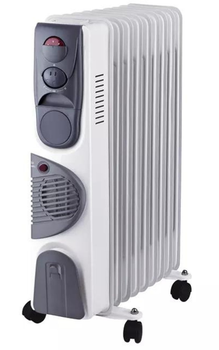 Масляный обогреватель NIKURA НY-C3F-9 2000W 9 секций, с конвекцией воздуха, белый