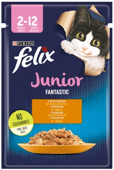 Вологий корм для кошенят Purina Felix Fantastic Junior курка 85 г (7613039786598)