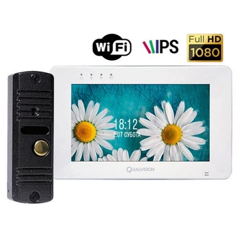 Комплект відеодомофону Qualvision QV-IDS4771W+QV-ODS416BE/F