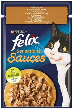 Вологий корм для котів Purina Felix Sensations індичка в соусі 85 г (7613039786291)