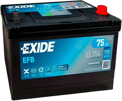 Автомобильный аккумулятор Exide 6CT-75A АзЕ Asia EFB (EL754)