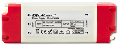 Імпульсний блок живлення Qoltec LED IP20, 48 Вт, 12 В, 4А (50934) (5901878509341)