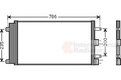 Конденсор кондиционера DOBLO 14i MT 05- (Van Wezel) Van Wezel (17005342)