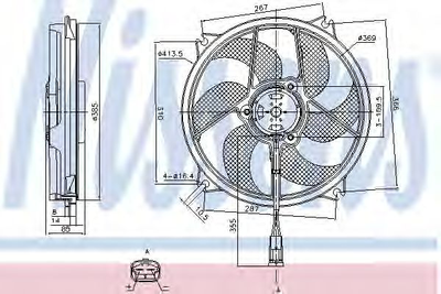 Вентилятор радіатора CITROEN C4 (вир-во Nissens) Nissens (85561)