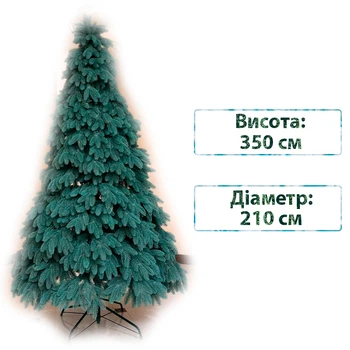 Новорічна ялинка штучна лита Смерека пласт Premium 350 см Блакитна Premium tree (blue) - 350
