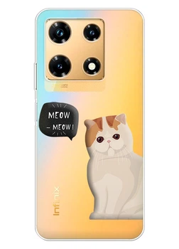 Прозрачный силиконовый чехол iSwag для Infinix Note 30 Pro с рисунком - Котенок (ISIN30P43)
