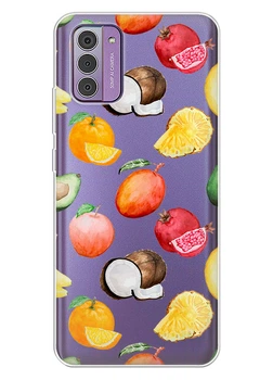 Прозрачный силиконовый чехол iSwag для Nokia G310 с рисунком - Фрукты (ISNG31031)