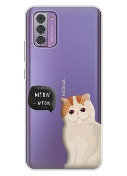 Прозрачный силиконовый чехол iSwag для Nokia G310 с рисунком - Котенок (ISNG31043)