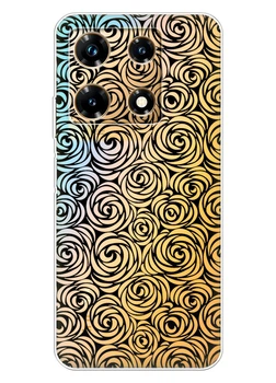 Прозрачный силиконовый чехол iSwag для Infinix Note 30 Pro с рисунком - Черные узоры (ISIN30P23)