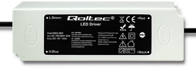 Імпульсний блок живлення Qoltec LED IP67, 150 Вт, 12 В, 12.5А, водонепроникний Білий (50945) (5901878509457)