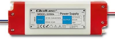 Zasilacz impulsowy Qoltec LED IP20, 48 W, 12 V, 4 A (50984) (5901878509846)