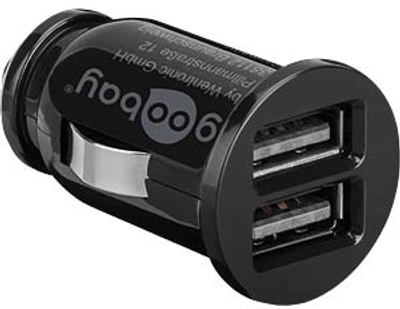 Автомобільний зарядний пристрій Goobay з двома USB-портами, чорний (4040849589126)