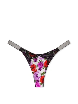 Трусики Victoria's Secret стрінги зі стразами у квіточку XS