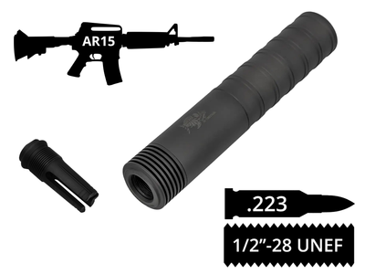 Глушник розбірний 2в1 з полум'ягасником AFTactical S44F24 .223 1/2"-28 UNEF AR-15
