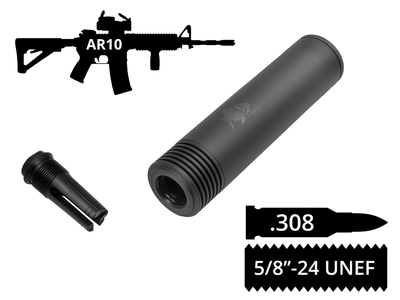 Глушитель 2в1 с пламегасителем AFTactical S44AFC24 Compact .308 5/8"-28 UNEF AR10