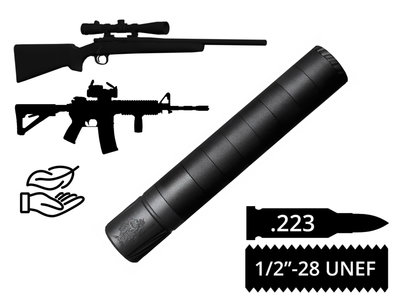 Глушник розбірний AFTactical S39 сплав 7075 калібр .223 різьблення 1/2x28 UNEF