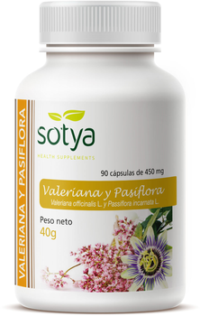 Дієтична добавка Sotya Valeriana y Pasiflora 450 мг 90 капсул (8427483018070)