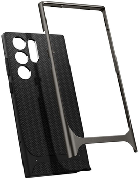 Etui plecki Spigen Neo Hybrid do Samsung Galaxy S23 Ultra Gun metal (8809896740340)