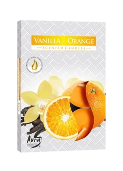 Свечи Bispol чайные ароматические (таблетки) Vanilla orange 6 шт в пачке