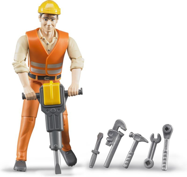 Figurka Bruder - Robotnik budowlany z akcesoriami 11 cm (4001702600204)