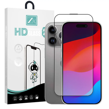 Защитное стекло ZK 2.5D Silk Printing Full Screen Receiver AntiDust HD Glass + Anti Static for iPhone 15 Plus