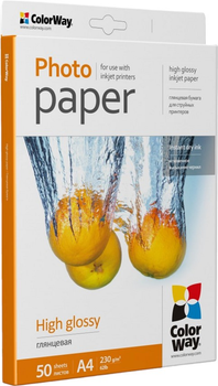 Papier fotograficzny ColorWay High Glossy A4 230 g/m² 50 szt. (6942941817641)