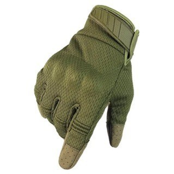 Тактичні рукавички закриті хакі з сенсором ЗСУ повнопалі армійські рукавички з пальцями тактичні, розмір M