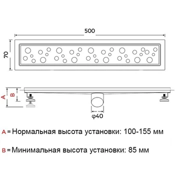 Душовий трап із нержавіючої сталі GAPPO G85007-2