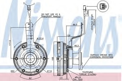 Муфта вентилятора MAN F 2000 94- 6 CYLINDER D2866LF31/404 1/199 пр-во Nissens Nissens (86039)