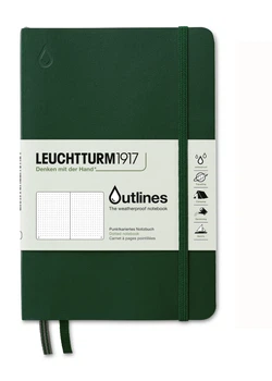 Блокнот Leuchtturm1917 Outlines, Paperback (B6+), Зеленый, Точка (363020)