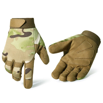 Тактические военные мужские перчатки из нейлона и закрытыми пальцами ( полнопалые ) мультикам размер L