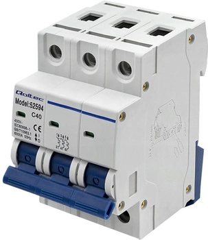 Автоматичний вимикач Qoltec C40 Запобіжник AC 40 A 3P (5901878525945)