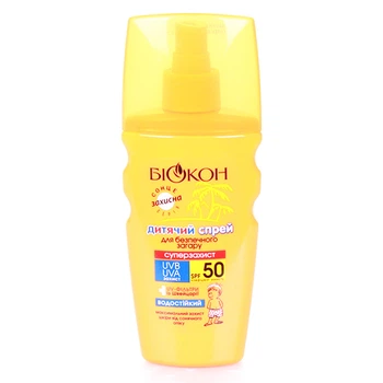 Спрей дитячий для безпечної засмаги Біокон Суперзахист SPF50 160 мл (4820008318404)