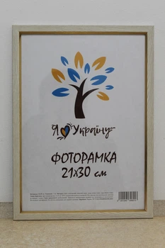 Фоторамка 21Х30, (А4), світло-бежевий із золотою вставкою, 1511-05148, ОРГСКЛО + ДВП