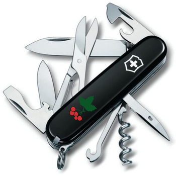 Ніж складаний 91 мм, 14 функцій Victorinox CLIMBER UKRAINE Чорний/Калина