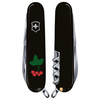 Ніж складаний 91 мм, 14 функцій Victorinox CLIMBER UKRAINE Чорний/Калина